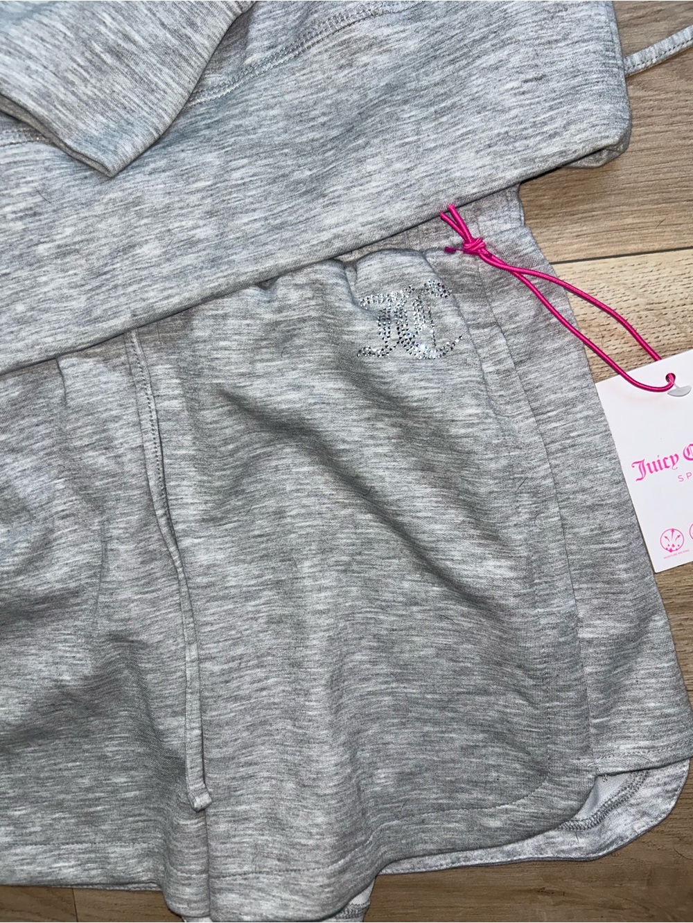 Juicy Couture Light Gray Hoodie & Shorts Lounge Set - Picture 3 of 4